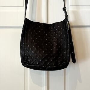 B. May Black Studded Leather Crossbody Bag